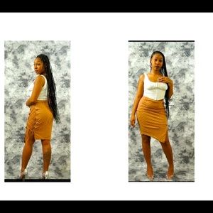 Corset crop top and skirt